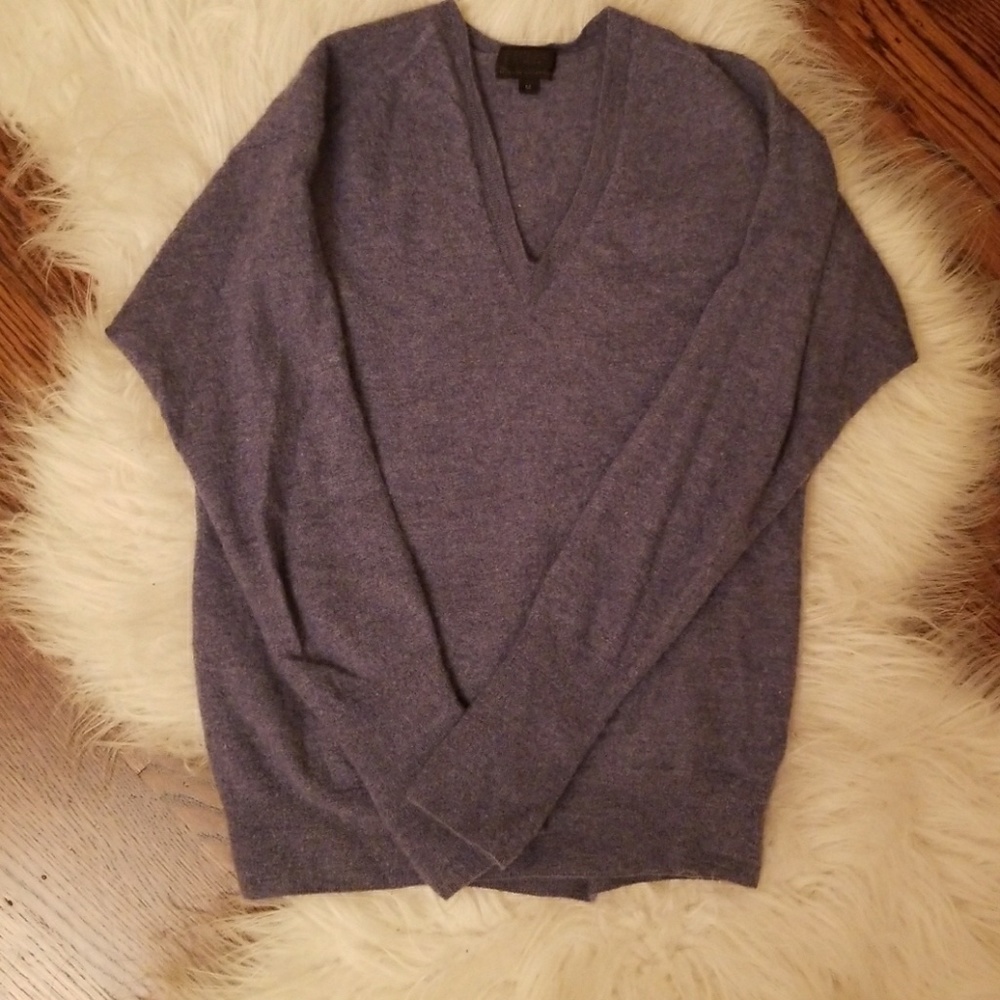 Periwinkle jcrew cropped cashmere sweater